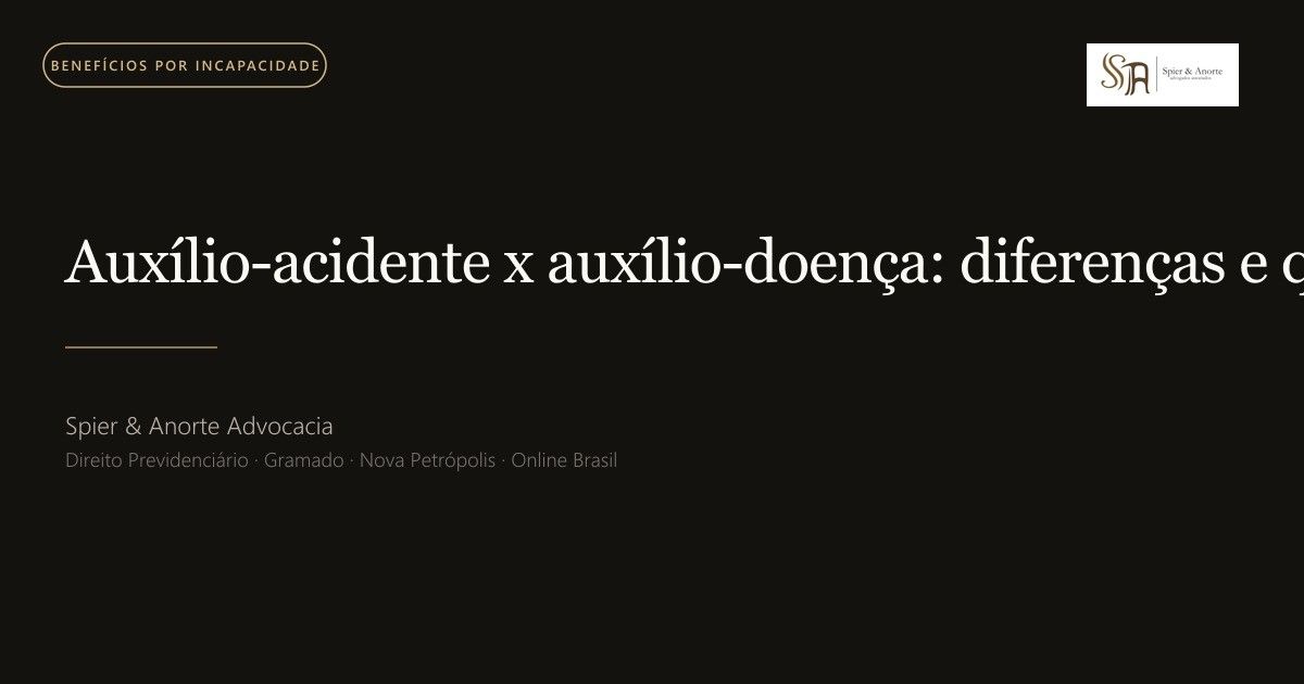 Auxílio-acidente ou auxílio-doença: qual é a diferença